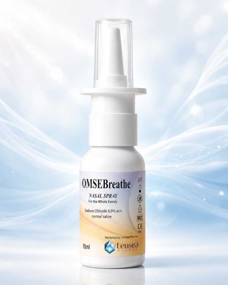 OMSEBreathe — Saline nasal spray · for the whole family, by Lensea Pharma